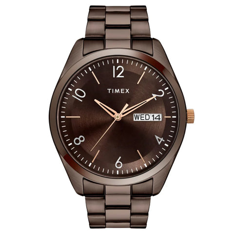 Timex Men Brown Round Analog Brass Dial Watch- TWTG10406 - Buy Now at Sai Creations Watches