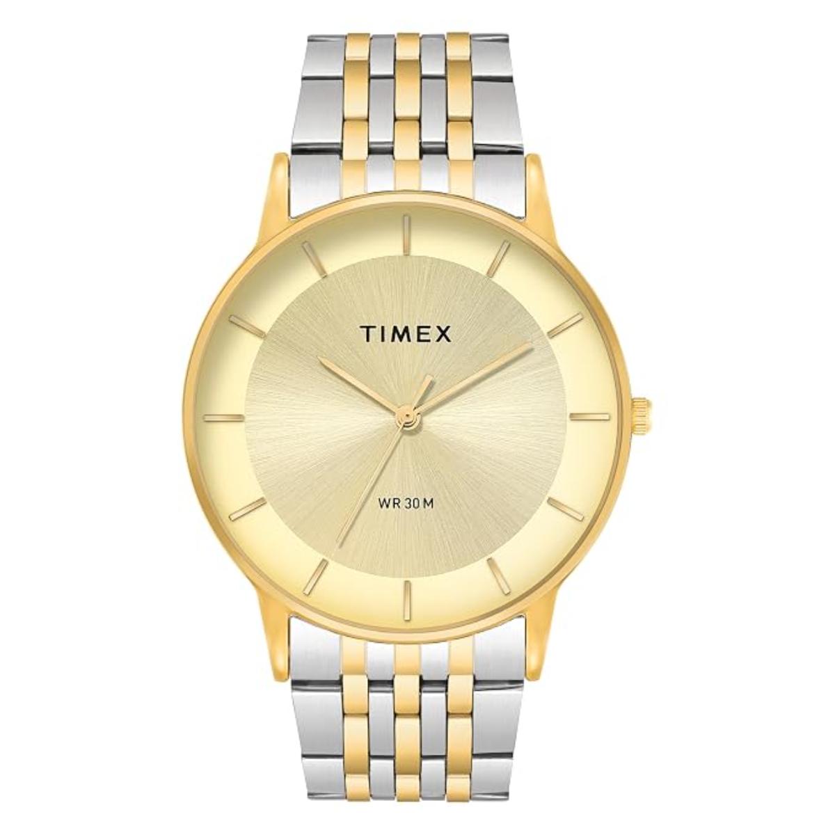 Timex Trendline Champagne Dial Analog Stainless Steel Men's Watch TWTG12002