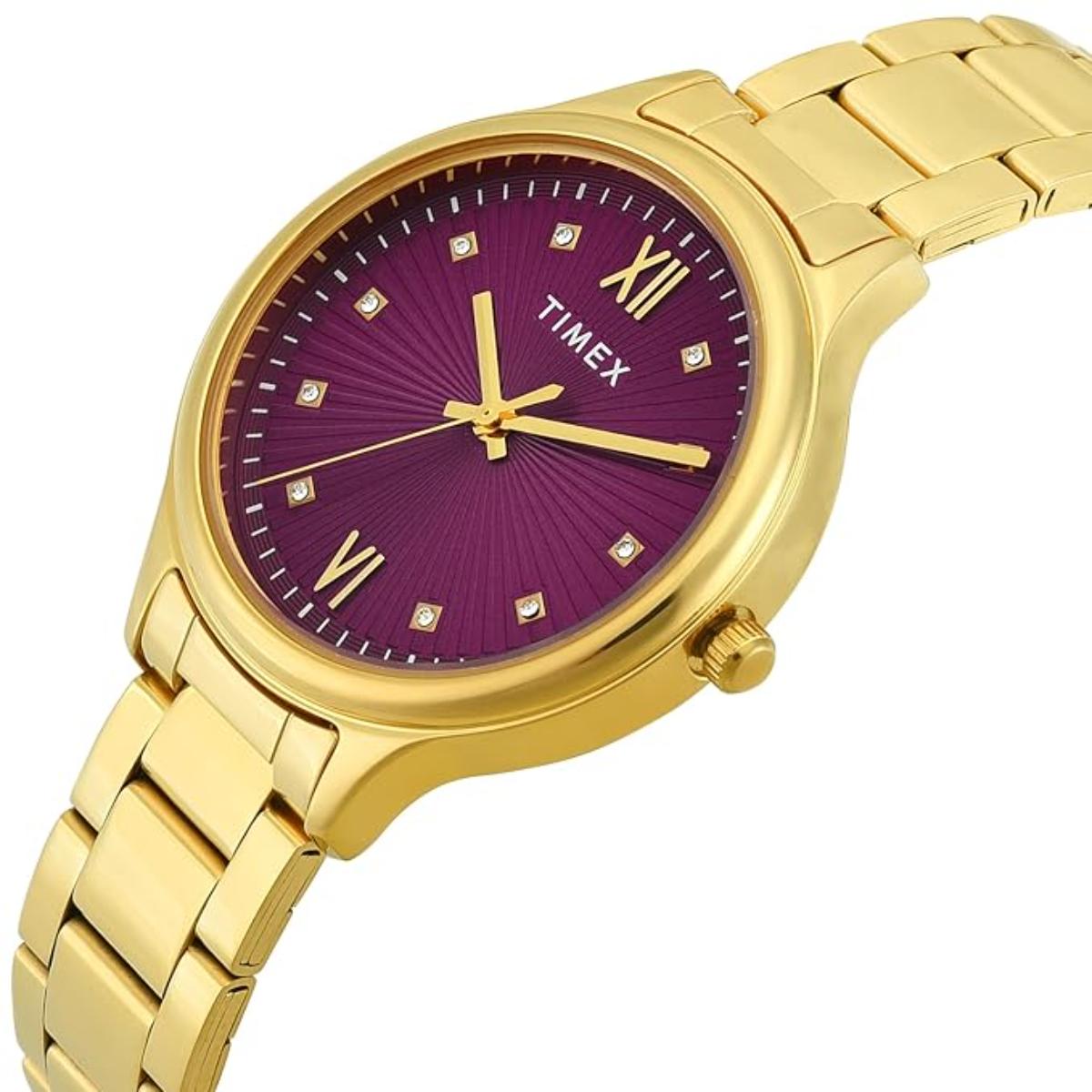 Timex Trendline Quartz Purple Round Dial Analog Women's Watch TWTL12113