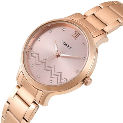 Timex Classics Rose Gold Dial Analog Stainless Steel Women Watch TWTL12311