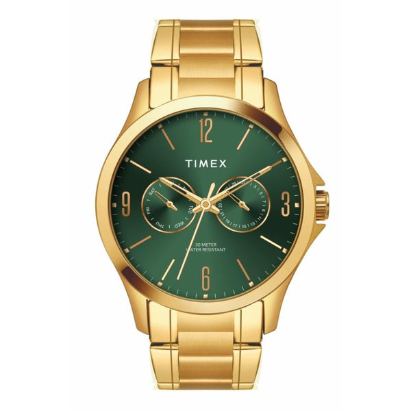 Timex 12,3,6 & 9 Arabic Green Dial Men's Analog Astrological Watch - TW000X144