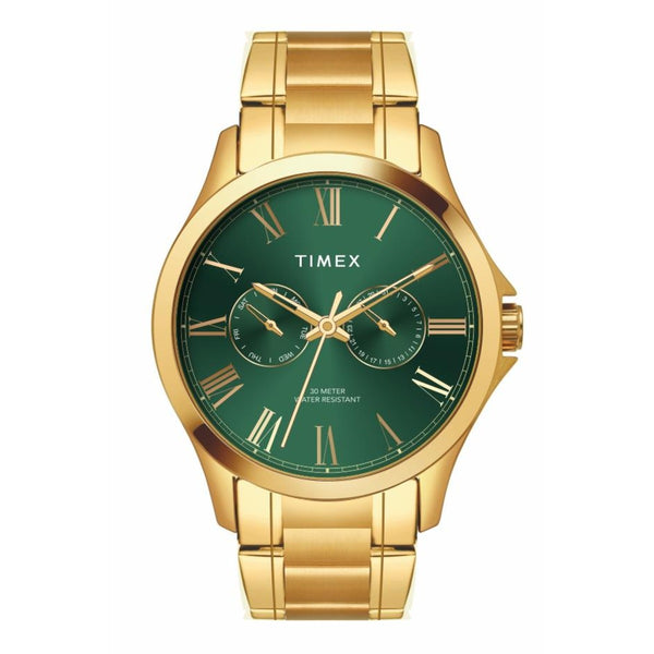 Timex Full Roman Green Dial Men's Analog Astrological Watch - TW000X142