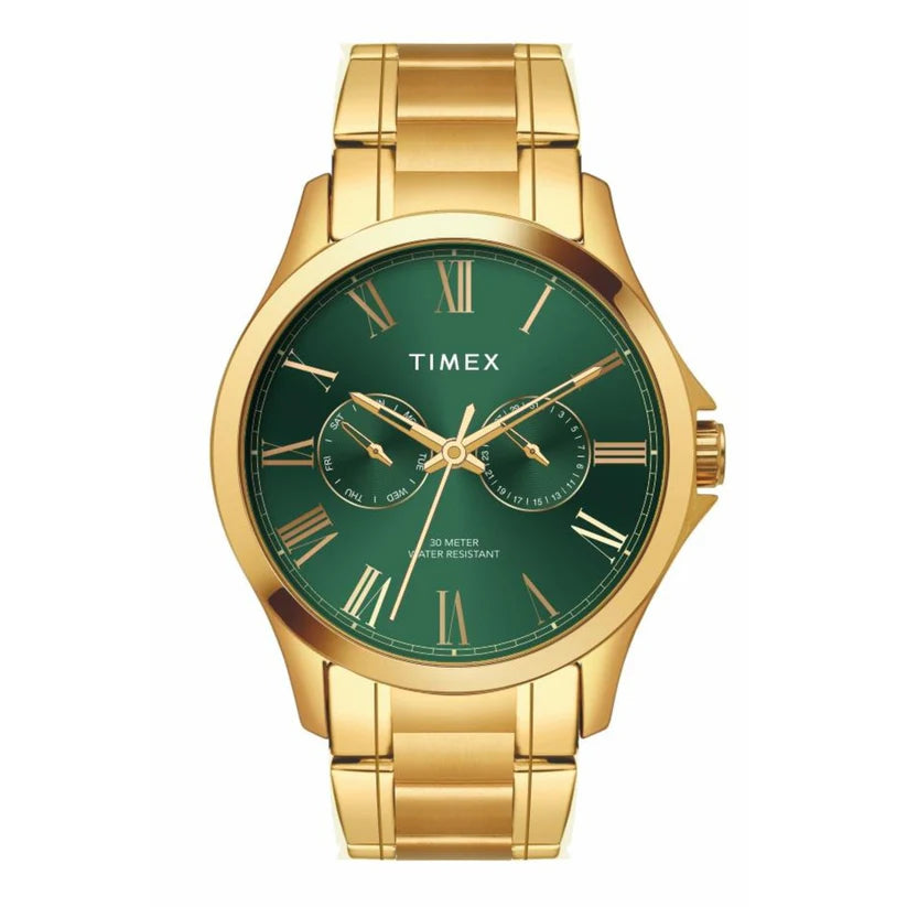 Timex Full Roman Green Dial Men's Analog Astrological Watch - TW000X142