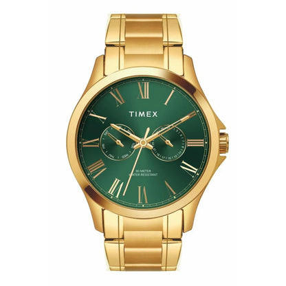 Timex Full Roman Green Dial Men's Analog Astrological Watch - TW000X142