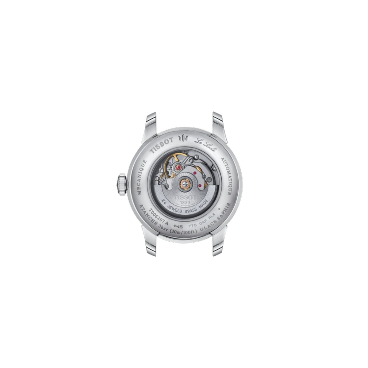 Silver Tissot watch on a white background