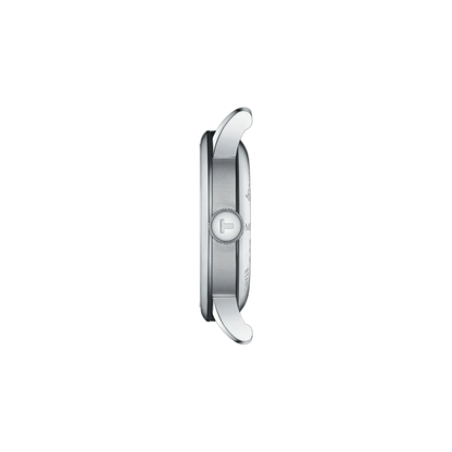 Silver smartwatch on a white background