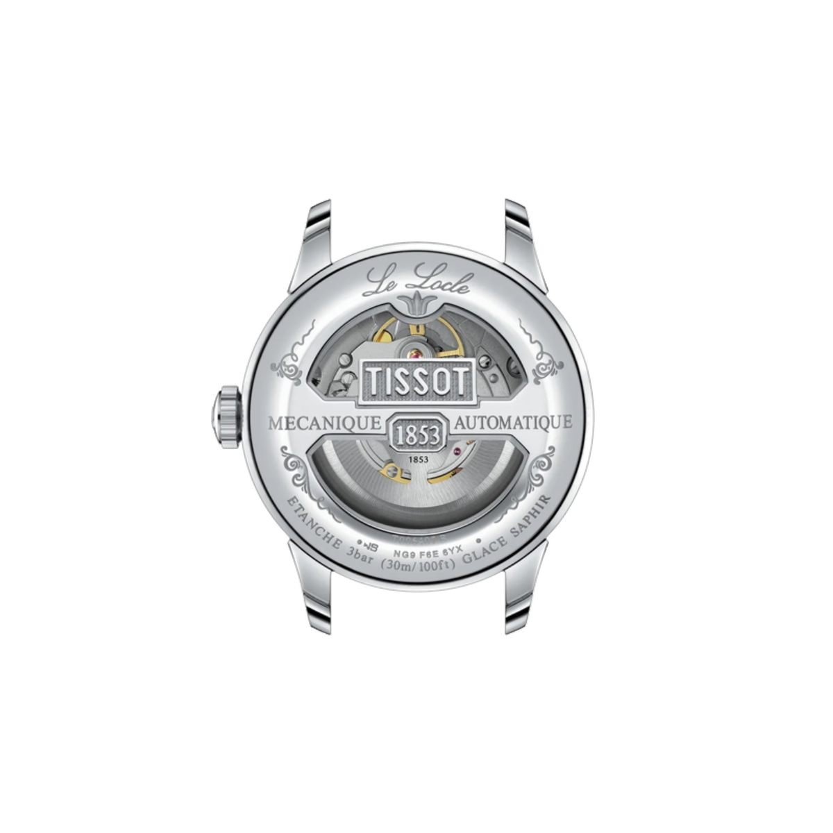 Silver Tissot watch on a white background