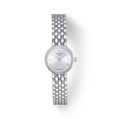 Silver Tissot watch on a white background
