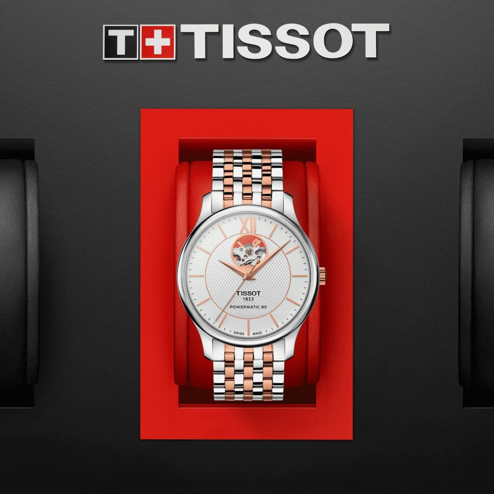 Tissot Tradition Powermatic 80 Open Heart Men Watch - T0639072203801