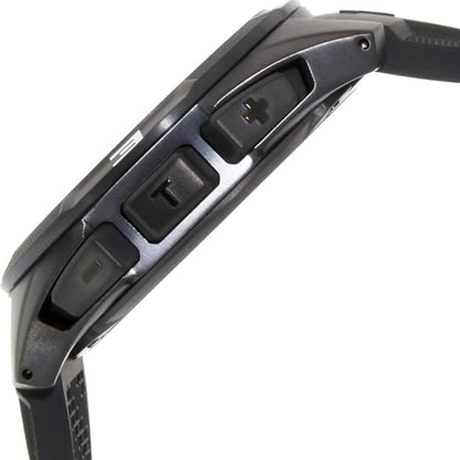 Close-up of a smartwatch with button details on a white background
