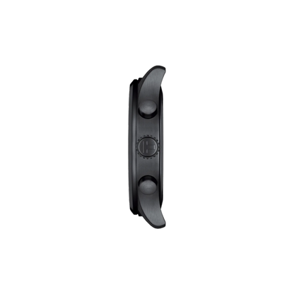 Black watch strap on a white background