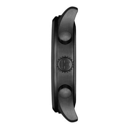 Black watch strap on a white background