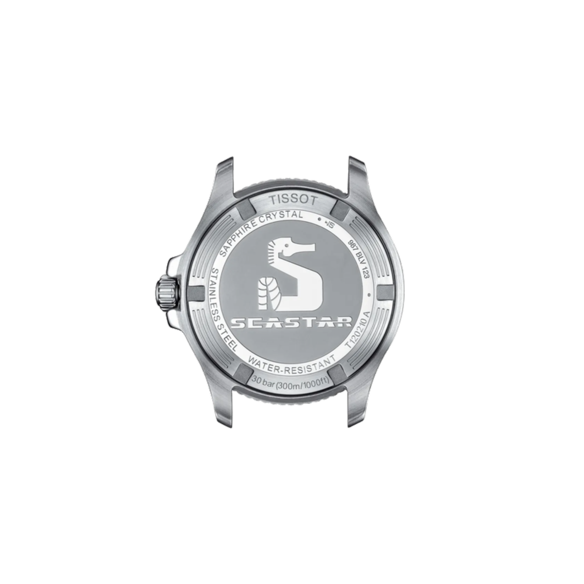 Tissot Seastar watch face on a white background