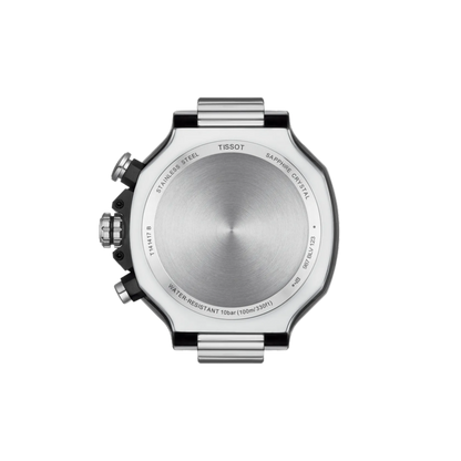 Silver Tissot watch on a white background