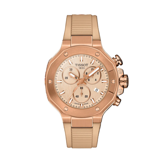 Tissot T-Race Rose Gold Dial Analog Women's Watch T1418173750100