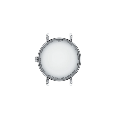 Silver Tissot watch on a white background
