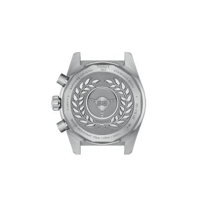 Silver watch with detailed design on a white background