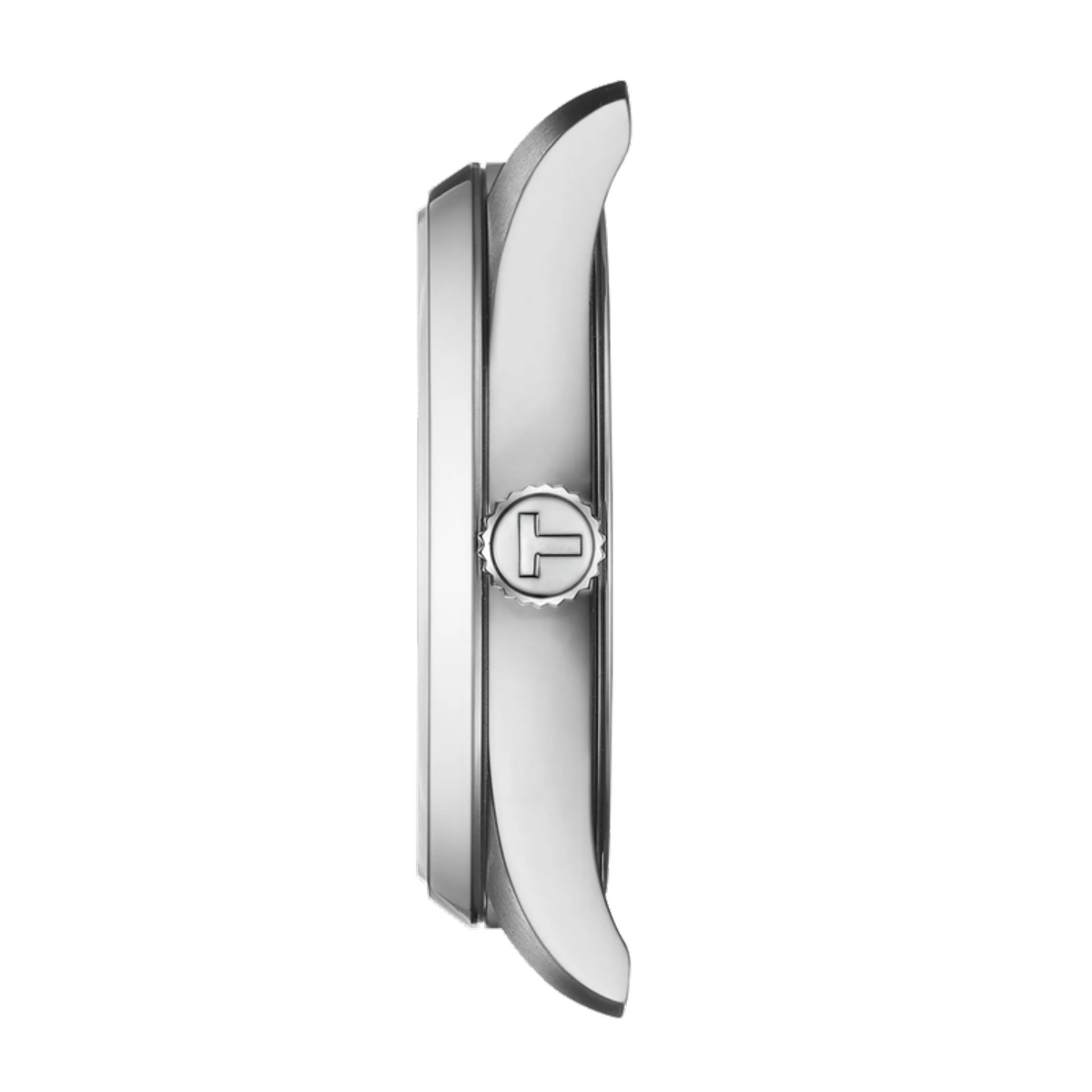 Silver door handle on a white background