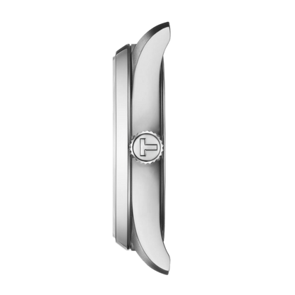 Silver door handle on a white background