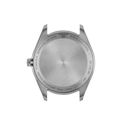 Back view of a Tissot watch case on a white background