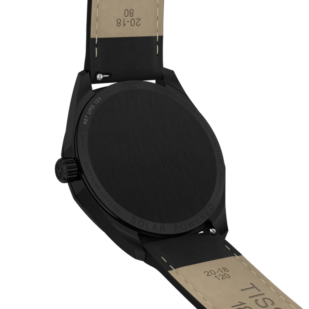 Black watch with visible brand name on a white background