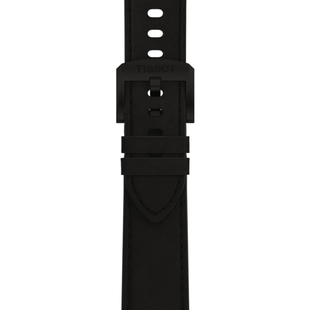 Black watch strap on a white background