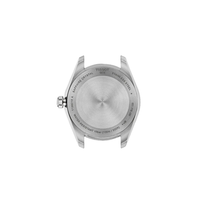 Back view of a Tissot watch on a white background