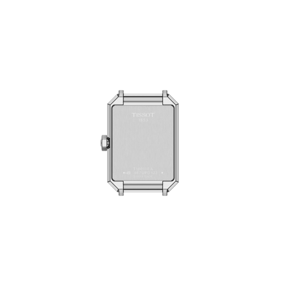 Silver Tissot watch on a white background