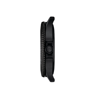 Black watch case on a white background