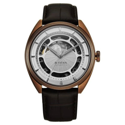 Titan Stellar Cupola Automatic Analog with Sun Moon Phase Men Watch 10011QL01