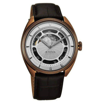 Titan Stellar Cupola Automatic Analog with Sun Moon Phase Men Watch 10011QL01