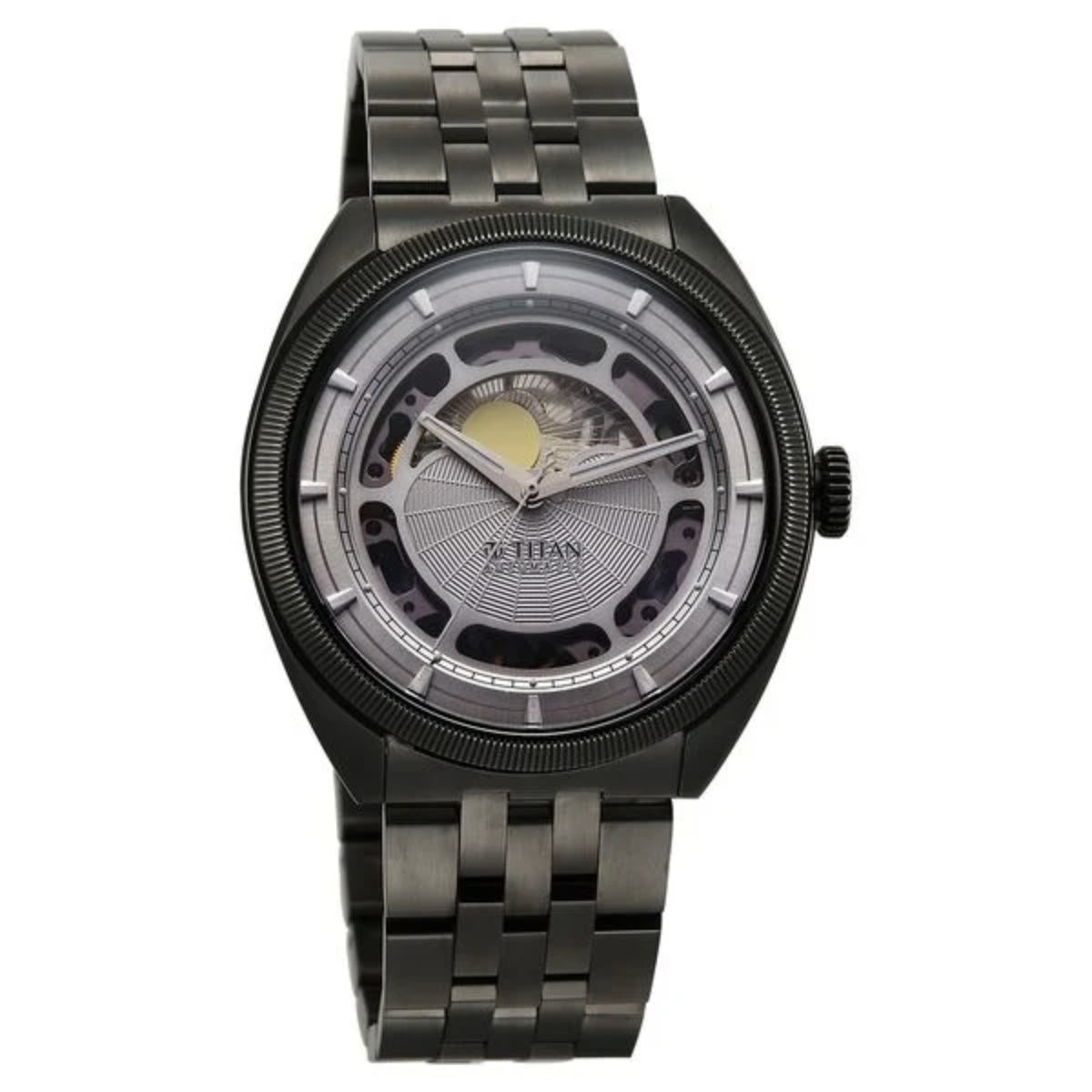 Titan Stellar Cupola Automatic Analog with Sun Moon Phase Men Watch 10011QM02