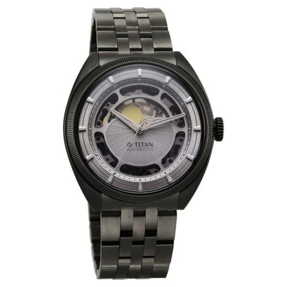 Titan Stellar Cupola Automatic Analog with Sun Moon Phase Men Watch 10011QM02