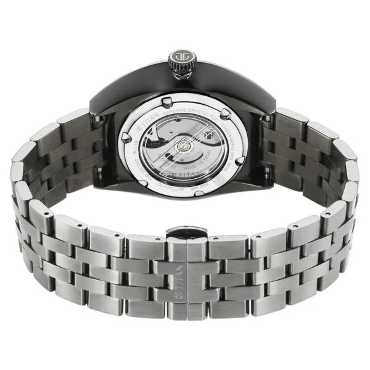 Titan Stellar Cupola Automatic Analog with Sun Moon Phase Men Watch 10011QM02