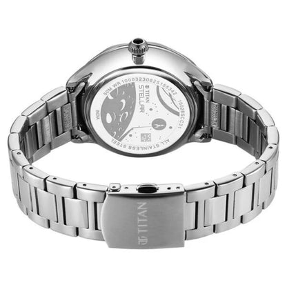 Titan Stellar Analog with Sun Moon Phase and Blue Dial Men Watch 10028SM01