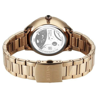 Titan Stellar Analog with Sun Moon Phase and Black Dial Men Watch 10028WM01