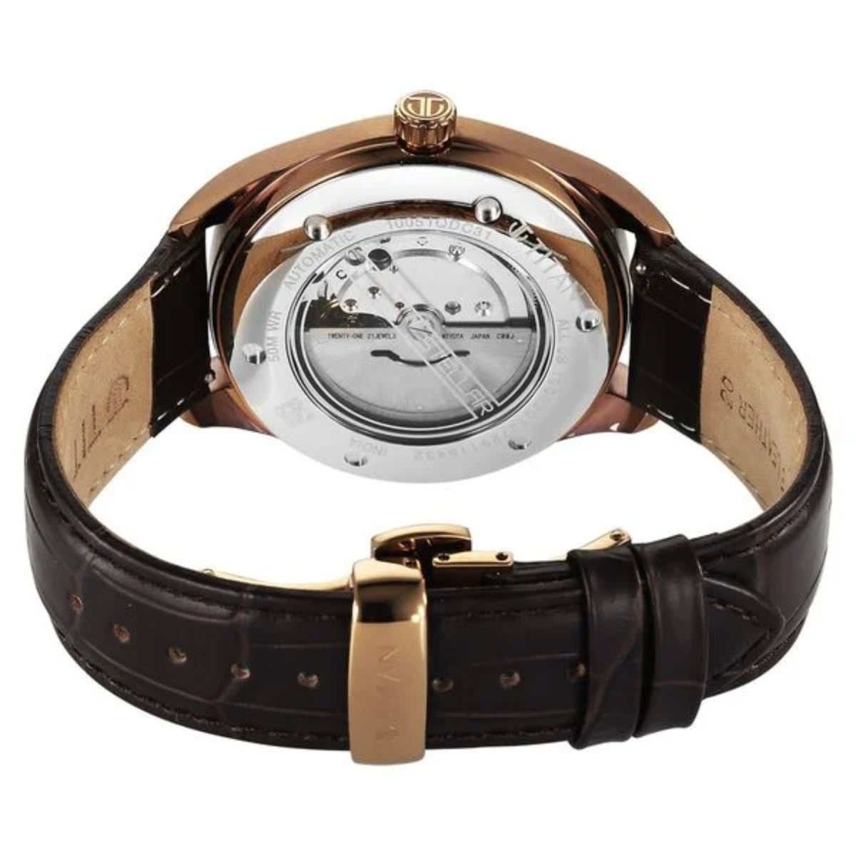 Titan Stellar Starlight Analog with Concealed Automatic Men Watch 10051QL01