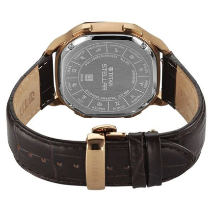 Titan Stellar Zodiac Analog with Dual Moonphase and Jumping Hour Men Watch 10053QL01