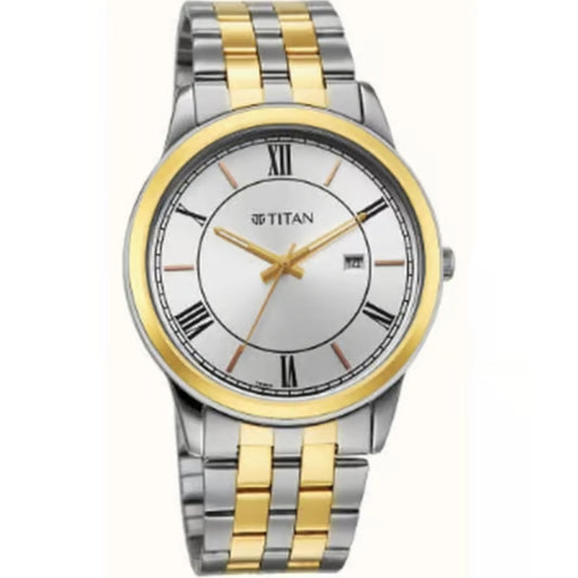 Titan Karishma Festive 3-0 Analog Silver Dial Watch For Men 10060BM01