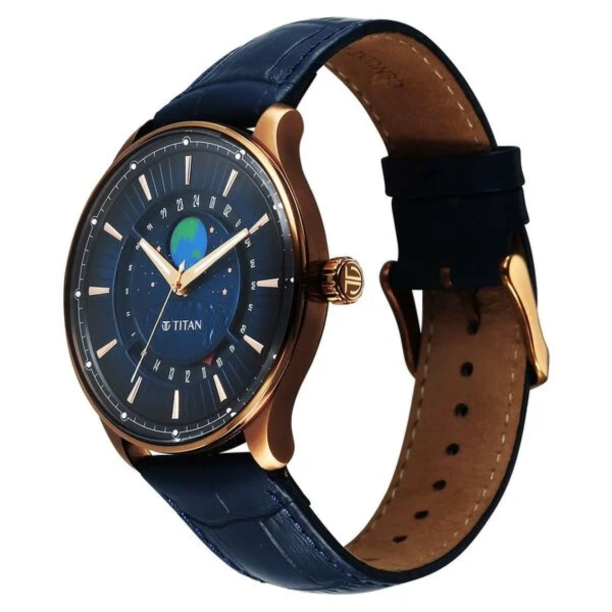 Titan Stellar Analog with Earth Disc and Blue Dial Men Watch 1890QL01