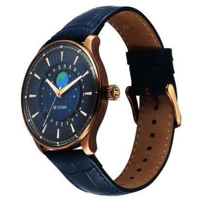 Titan Stellar Analog with Earth Disc and Blue Dial Men Watch 1890QL01