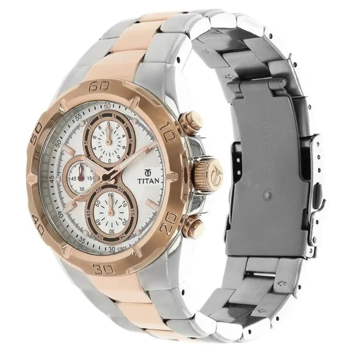 Titan Regallia Rose Gold Analog Chronograph Men's Watch NT9308KM01