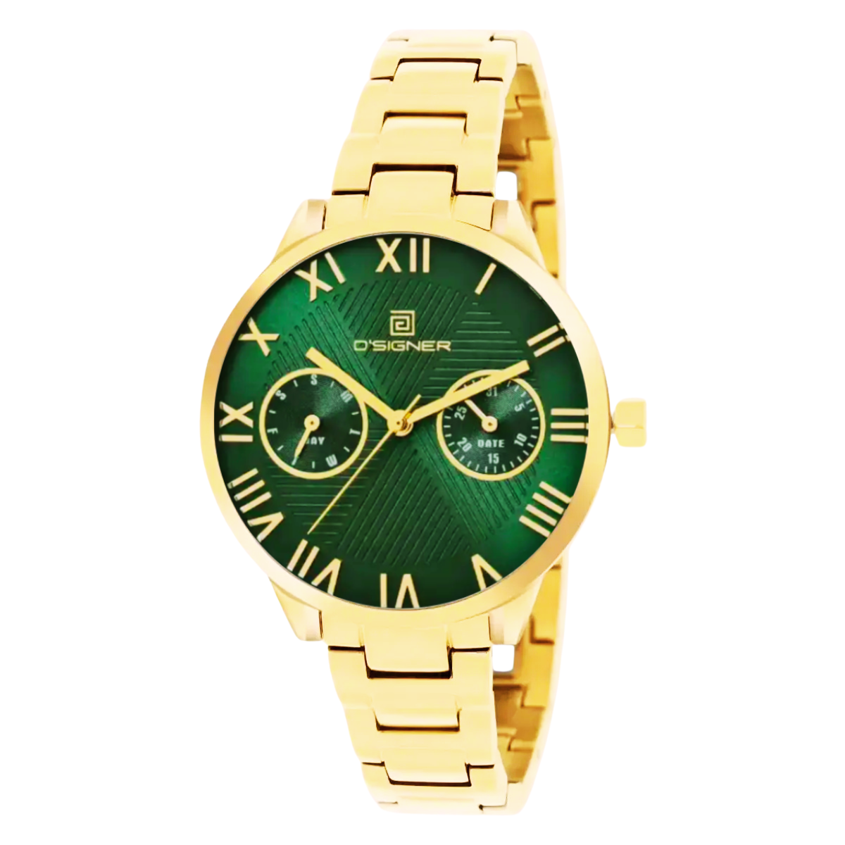 D'SIGNER Green Dial Roman Numeral Analog Watch For Women