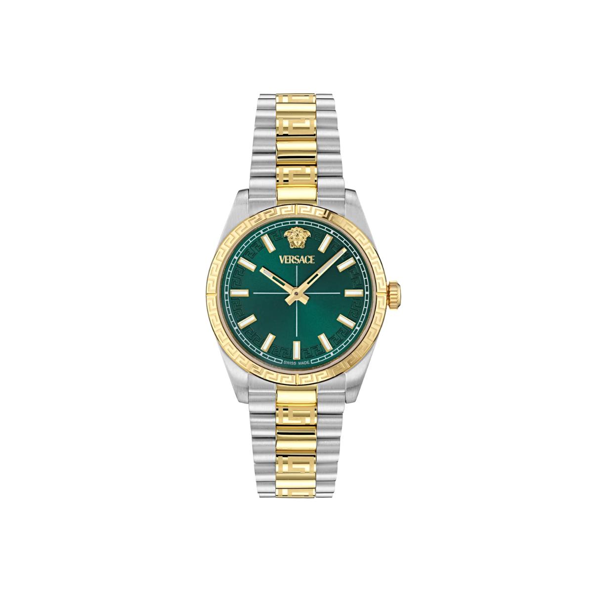 Versace Quartz Green Dial Analog Stainless Steel Women's Watch VE0E00425