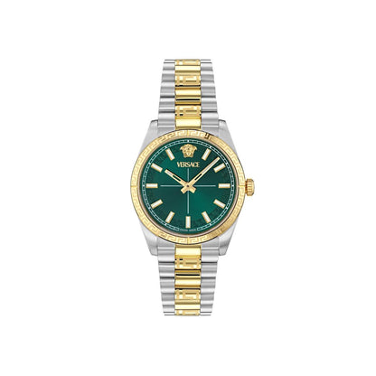 Versace Quartz Green Dial Analog Stainless Steel Women's Watch VE0E00425
