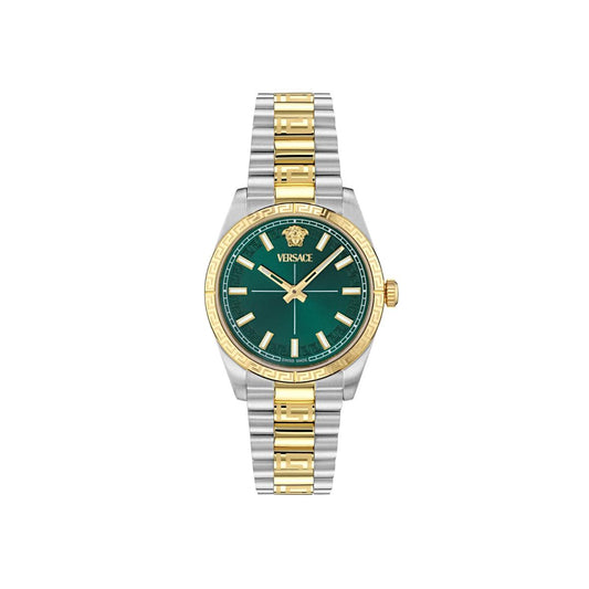 Versace Quartz Green Dial Analog Stainless Steel Women's Watch VE0E00425