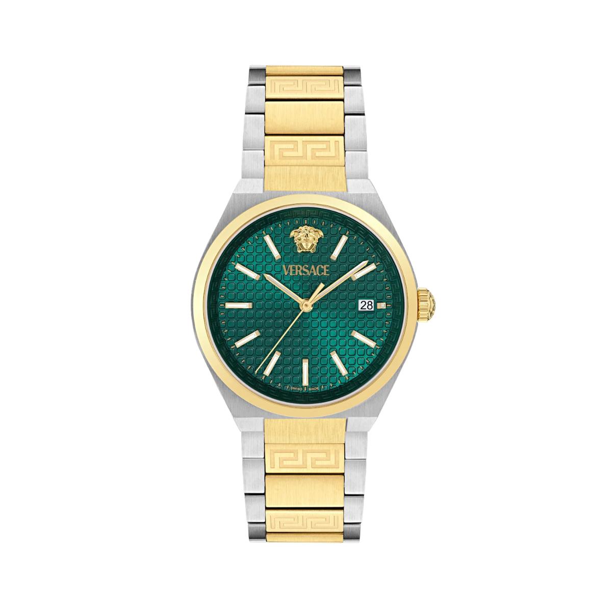 Versace V-Auria Green Dial Analog Stainless Steel Men's Watch VE0F00425
