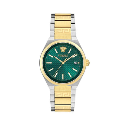 Versace V-Auria Green Dial Analog Stainless Steel Men's Watch VE0F00425