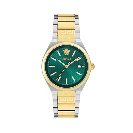 Versace V-Auria Green Dial Analog Stainless Steel Men's Watch VE0F00425