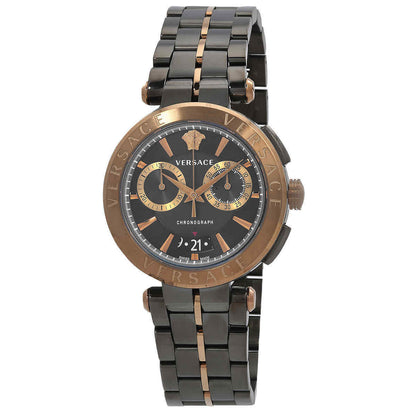 VE1D02023 Versace | Aion Special Black Round Dial Watch (Men)